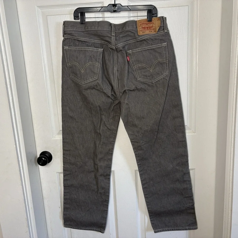Vtg Y2K Levi's 501 Jeans Straight 38x32 Gray Button Fly Cotton Classic Grunge